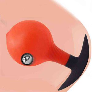 NXY Anal Brinquedos Novo! Plug Inflável Dildo Rolling Bead Vibrating Butt Sexo para Mulheres Homens Masturbators Prostate Massage 1217