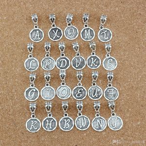 50pcs/lot Antique Silver Mix Letter Initial Charm Pendants For Jewelry Making Bracelet Necklace DIY Accessories 14.8x30.8mm A-419a