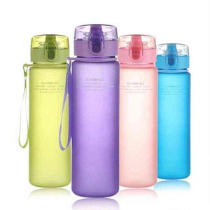 400 ML 560 ml Tur Açık Spor Okul Kaçak Geçirmez Mühür Su Şişesi Plastik Tritan Drinkware BPA Ücretsiz Y1223