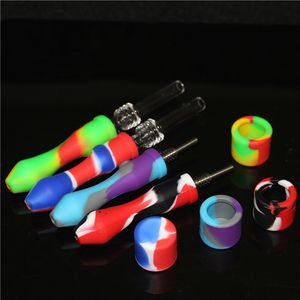 néctar de silicone de tubo de fumar com 10 mm de titânio titânio Mini norto kit dab ode odle bong bong de água de vidro