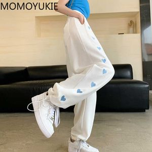 Białe spodnie dresowe dla kobiet 2021 Jesień Nowy Baggy Moda Oversize Sports Spodnie Balck Spodnie Kobiet Joggers Streetwear X0629