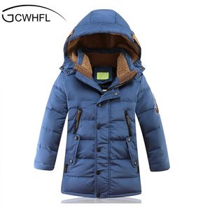 -30 Степень детские зимние куртки утка вниз мягкие детские одежда большие мальчики теплые пальто утолщение верхней одежды 211203
