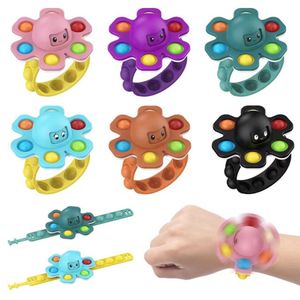 Squid Game Push Bubble Pop Fidget Toys Face Changing Doll Toy Sensory Bracelets Puzzle Press Bubbles Stress Bracelet Wristband
