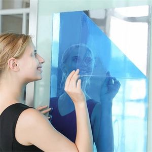 1PC 50*100 Mirror Wall Sticker Rectangle Self Adhesive Room Decor Stick On Art Pvc Waterproof Mirror Home Bathroom Wall Sticker 211124