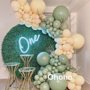 Decorazione per feste Verde Blush Balloon Garland Arch Set Kids Baby One Birthday Jungle Battesimo Baloons Air Wedding Bridal Shower