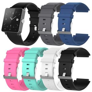 Assista Bandas Eieuuk Ajustável Substituição Soft Silicone Band Sport Acessório Pulseira para Sony Universal SmartWatch 2 SW2260F