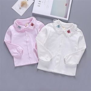 born baby girl clothes cotton lace tops shirt embroidery butterfly baby blouse girl cardigan infant toddler girl clothes 210713