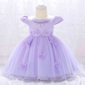 Bambino Butterfly Battesm Dress Dress Birthday Dress per 1 anno Baby Girl Vestiti Party Wedding Damigella d'onore Principessa Dress Vestidos G1129