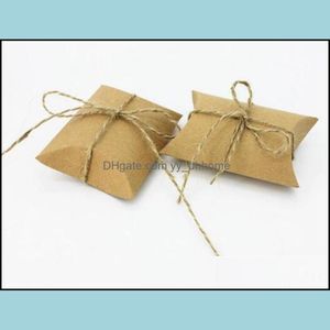 Gift Wrap Event & Party Supplies Festive Home Garden Cute Kraft Paper Pillow Favor Box Wedding Favour Candy Boxes Bags Supply Drop Delivery