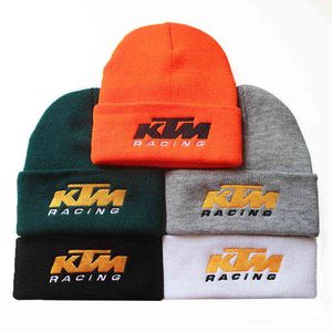 Man Woman Letters Knitted Beanie Elastic Autumn Winter Hat Cycling Running Hunting Outdoor Cap Y21111