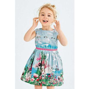 Nowa dziewczyna sukienka bez rękawów marka dziewczyna party księżniczka dziecięce sukienka dla dziewczyn ubrania moda dzieci ubrania bawełniane dziewczyny sukienki Q0716