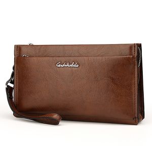 Pochette da uomo Borse a mano Solid Man Borsa a mano in pelle crosta Borsa a mano Business Casual Portafoglio per uomo Nuovo