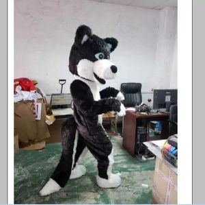 Black Hasky Dog Fursuit Costumot костюм талисмана Halloween