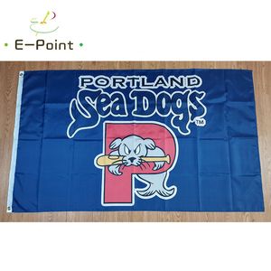 MILB Portland Deniz Köpekleri Bayrağı 3 * 5ft (90 cm * 150 cm) Polyester Banner Dekorasyon Uçan Ev Bahçe Festival Hediyeler