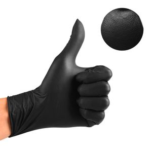 40 шт. Черные нитриловые одноразовые перчатки работают.