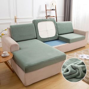 Kudde / Dekorativ kudde Plush Soffa Sittkudde Skydd för vardagsrum Pet Kids Plain Color Elastic Couch Slipcover Funure Protector 1/2 /