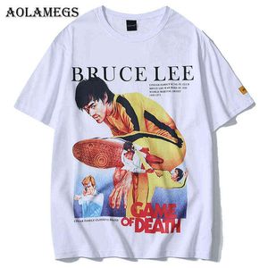 Aolamegs T Shirt Men Chinese Kung Fu Drukowane Koszulki męskie Koszulki z krótkim rękawem T Shirt Moda High Street Tees Hip Hop Streetwear G1229