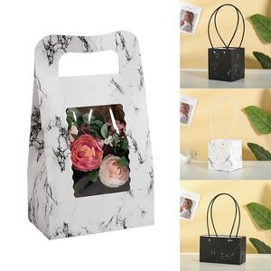 携帯用大理石のパターンの植字の包装のギフト結婚式の花屋パーティーのための便利なバッグのバラの貯蔵の装飾ギフトラップ
