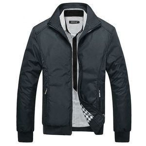 Wiosna Jesień Casual Męskie Kurtki Plus Rozmiar 5xl Jaqueta Masculina Sportowa Kurtka Bombowiec Mandarin Kołnierz Kurtka Homme X0621