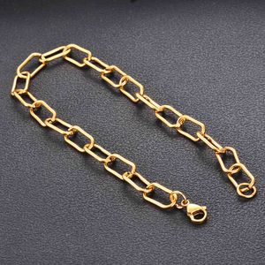 1 stück 7mm Edelstahl Big ROLO Kabel Gold Kette Neckalce Armband Punk Chokers Halsketten Für Frauen Länge 21 cm-100 cm