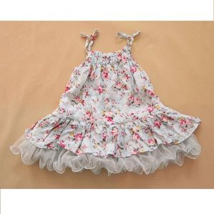 2021 Bambina Bambina Bambini Vintage Flower Tutu Floral Tutu Dress Pettiskirt Tulle Gonna Abiti in pizzo Vestito Tube Dress Ballet Vestiti principessa rosa