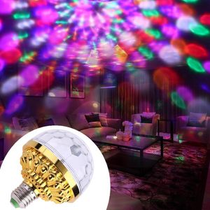 6W Rotating Crystal Magic Ball RGB LED-effekter Stage Lampor E27 Lampa för Disco Party DJ Jul D1.5