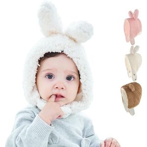 Kış Bebek Sıcak Şapka Kalınlaşmak Rüzgar Geçirmez Kulak Koruma Şapka Çocuk Kız Erkek Küçük Tavşan Kulakları Peluş Sevimli Bebek Kapağı