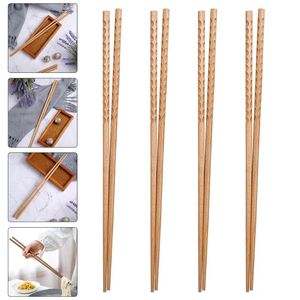 Chopsticks 4pairs superlånga 32 cm 42 cm träkocknudlar friterade potten kinesisk stil pinnar köksverktyg