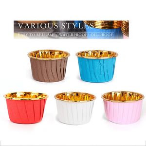 50pcs/Lot Paper Cake Mold Round Shaped Muffin Cupcake Baking Molds Kitchen Cooking Bakeware Maker DIY Cake Wedding Christmas Party Decorating Tools JY0889