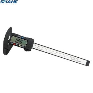 Shahe Dijital Vernier Kumpaslar 150 MM 6 inç LCD Elektronik Karbon Fiber Ölçer Kompozit Mikrometre 210922