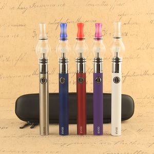 EVOD Battery Starter Kit with ego batteries glass globle wax dry herb Vaporizer Atomizer Clearomizer vape pens zipper case kits