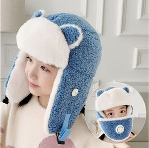 Children's Winter Keep Warm Bomber Hats Cute Cartoon Boys Girls Outdoor Windstop Bomber Caps Gift For Kids