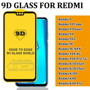 Para Mi Red Redmi 9 Prime Power 9A 9A 9C NFN 10X 4G Pro 5G K30 UARART K30 K40 Pro 9D Capa Completa Protetor de tela de vidro temperado