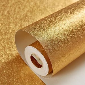 Wallpapers High Grade Sliver Gold Luxury Embossed Texture Metallic Damask Wallpaper For Wall Roll Waterproof Washable PVC Paper