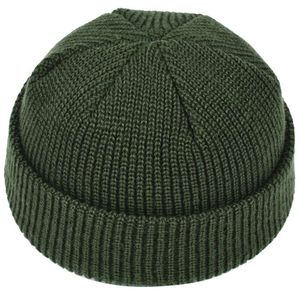 Mode män beanie vinter knit hatt pojke skullcap sailor cap manschetter retro navy kort hatt solid färg unisex höst varm keps