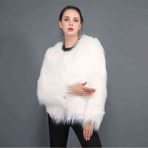 Pelliccia imitazione donna autunno e inverno Pelliccia moda donna lana lavata manica lunga lana galleggiante 211207