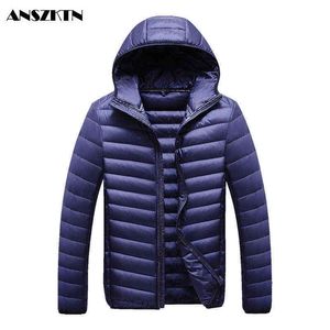 ANSZKTN Nova Moda 2020 Novos Casacos Lazer dos Homens Como Casacos Com Capuz Frivolos Casaco de Moda Homens Winterb Warm Roupas Y1103