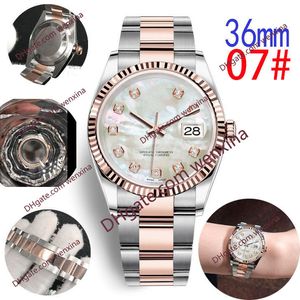 20 Färg högkvalitativa vattentäta män Automatiska klockor 36mm Diamond Watch rostfritt stål Kvinnor Titta på par Style Classic armbandsur