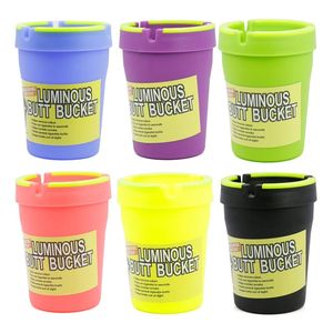 Acessórios para fumar Cigarro Cigarro Luminous Butter Bucket Auto-Cinzeiro Plástico Multifuncional Portátil Durável Carro Moda Dupla Camada Dupla Camada Cinzeiro