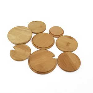 Bamboo Cap Lids 82mm 106mm Reusable Wooden Mason Jar Coffee Cup Lid DH9411