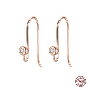 Hot Pendientes Pan Plata de Ley 925 Sterling Srebrny Oryginalne Błyszczące Różowe Złote Kolczyki dla kobiet Logo Kolczyki DIY Fine Jewelry