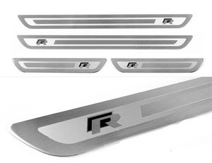 För Volkswagen VW Golf 5 6 7 7 5 8 GTI R-LINE JETTA POLO T-ROC TROC TOURAN PASSAT Ultra Thin Char Door Sill Plate Kit Scuff Plate 236n