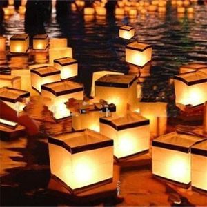 DIY Manual Paper Lanterns Floating Water Lantern For Birthday Party Wedding Home Festival Decoration With Candle