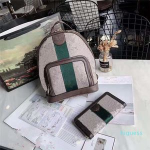 Designer- Backpack Red And Green Stripe Printed Satchel Letters School Bags For Teenage Girls Men And Women Bagpack