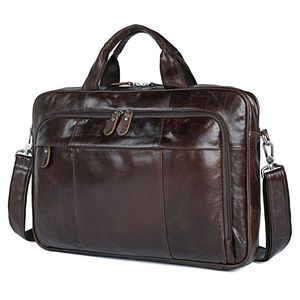 Handbag Men's Genuine Leather 15 inch Laptop For Large Male Original Design Travel Messenger Shoulder Briefcase Tote
