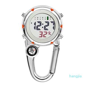 디지털 카라 바이너 클립 스포츠 후크 시계 병원 선물 전자 빛나는 다기능 FOB 간호사 시계 야외 스포츠 시계 LJ201211