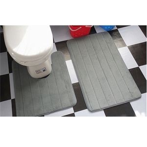 2 pz / set semplice tappetino per WC a forma di U bagno tappeto WC Footmat Closestool tappetino da bagno morbido tappeto da bagno tapete banheiro Y200407