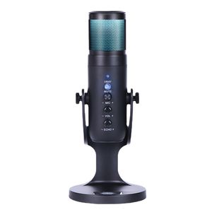 USB Microphone Stand Gaming Live Streaming RGB Light Condenser Type-C Professional Mute for Recording PC Computer Chat JD-950
