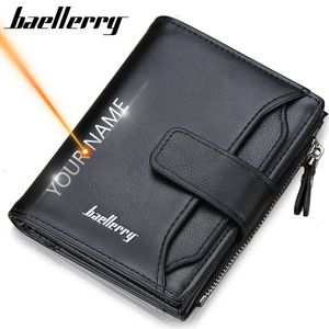 Men Wallets Fashion Short Desigh Zipper Card Holder Men Leather Purse Solid Coin Pocket High Quality