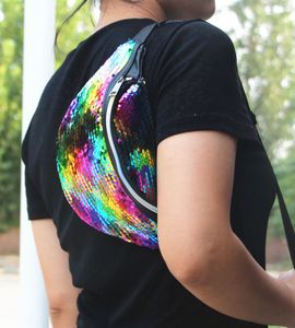 Running Sports Waistbag Kvinnors Midja Väska Mermaid Handväska En Axelväskor Kors Sequin Handväskor